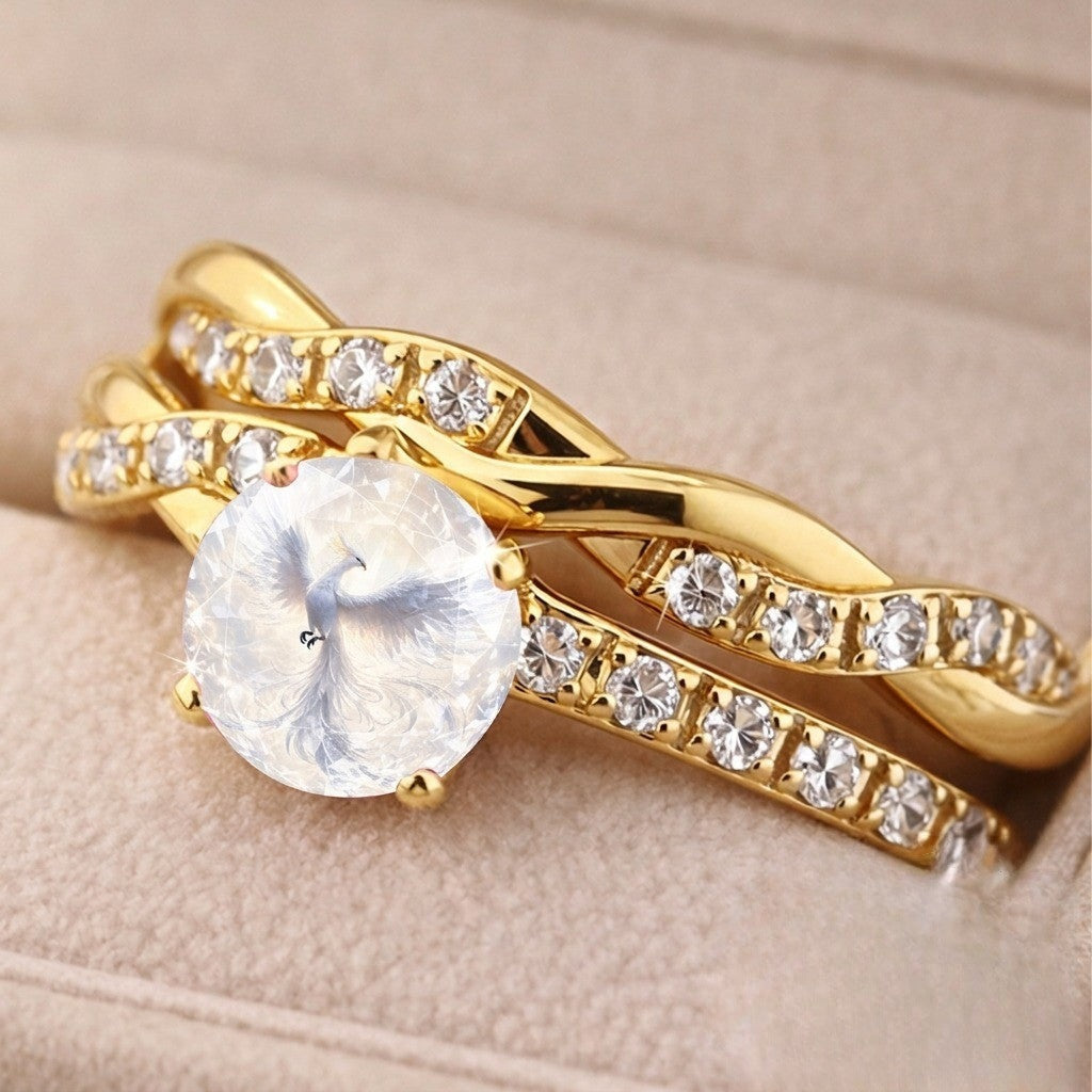 Soaring Bird Crystal Ring
