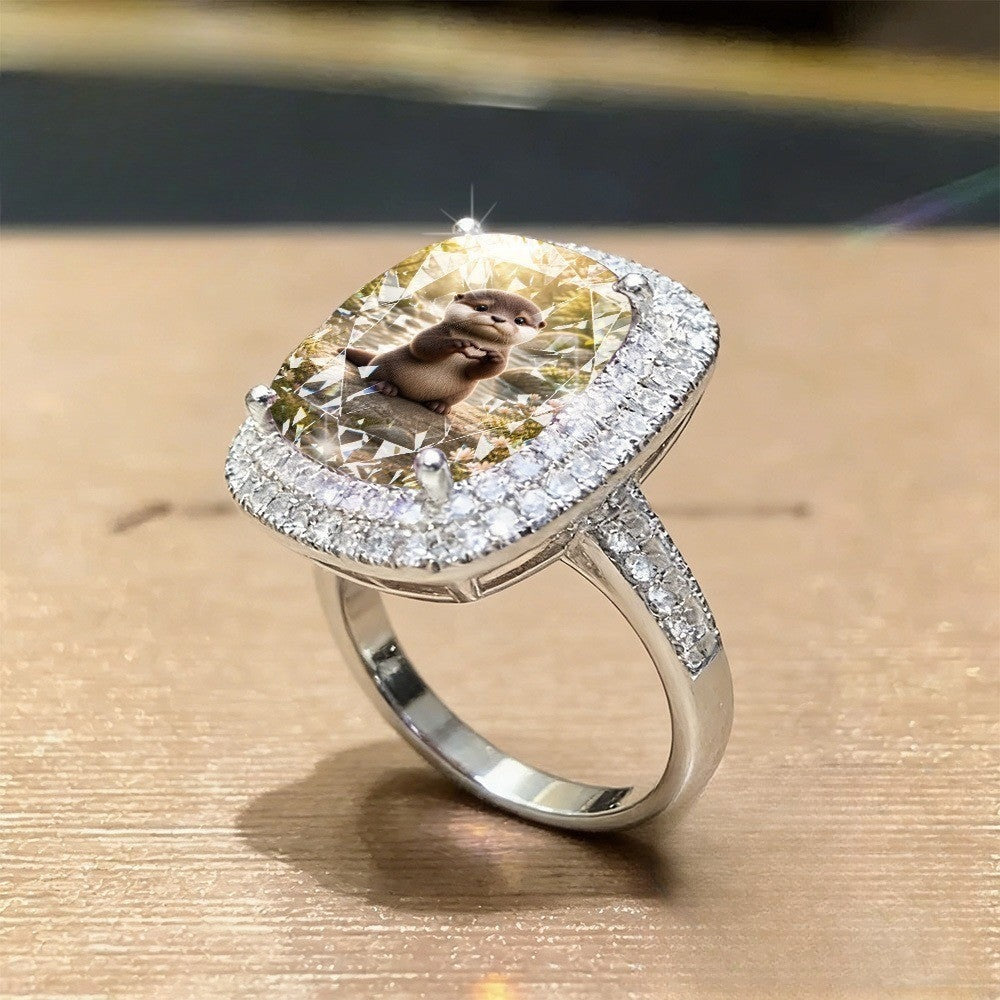 Otter Heart Statement Ring