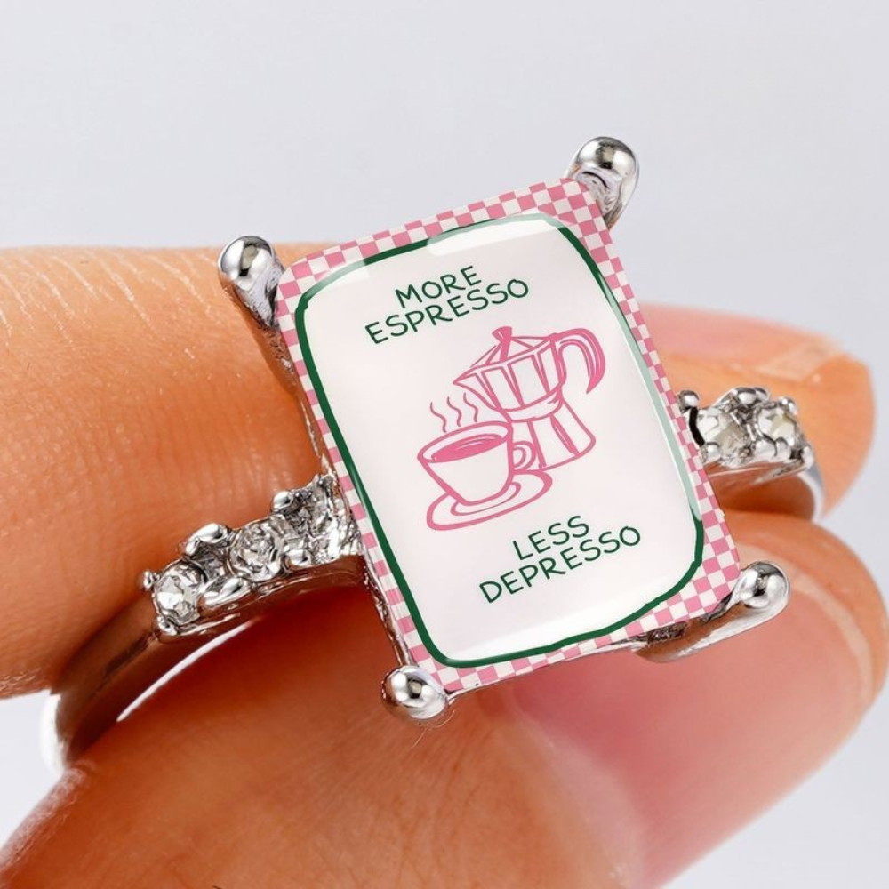 Coffee Lover Square Ring