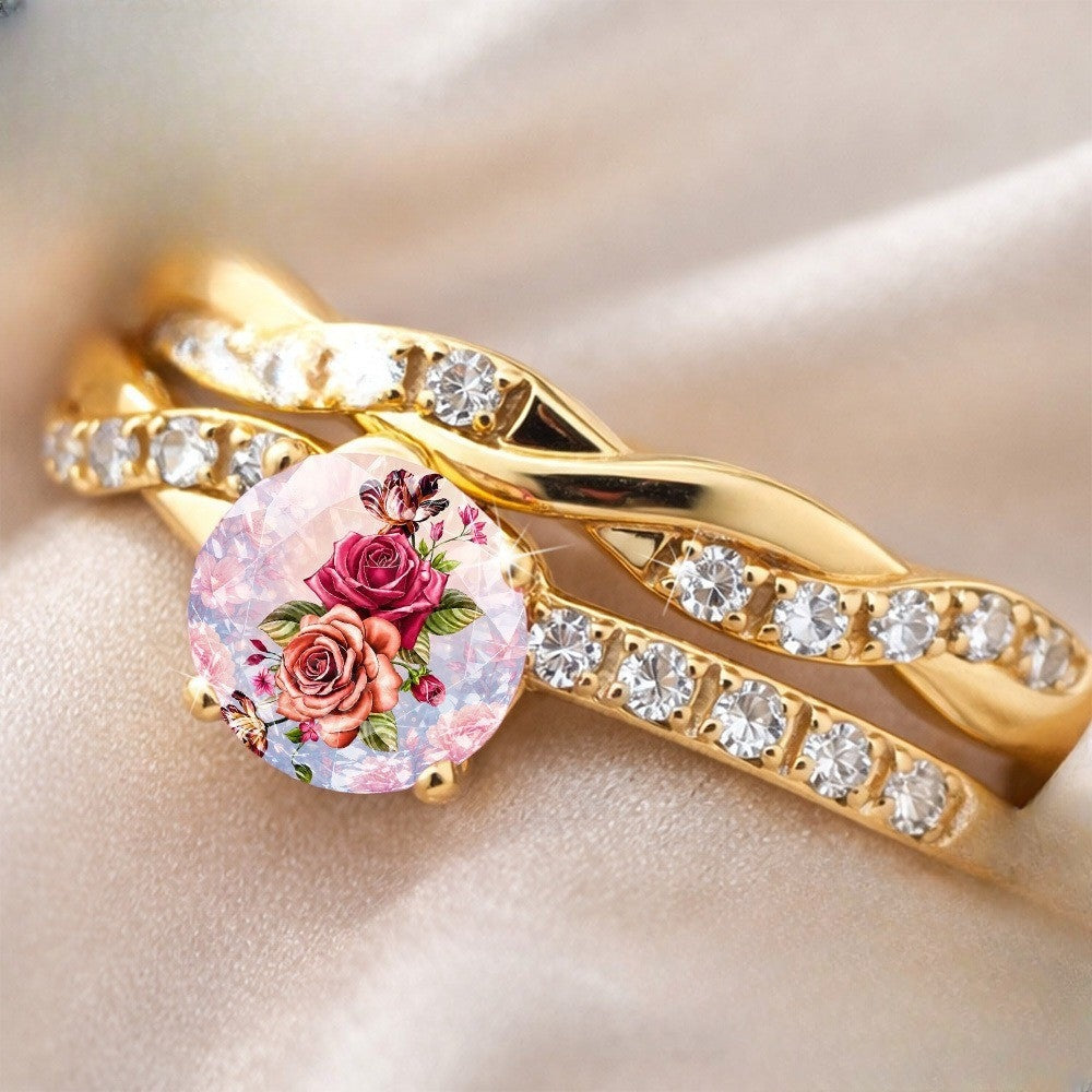 Rose Floral Twisted Ring