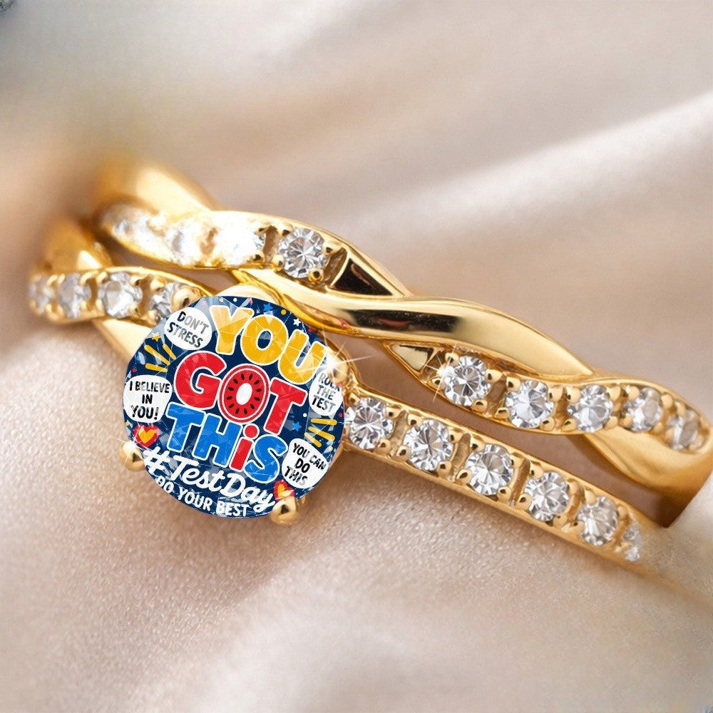 Encouragement Crystal Twist Ring