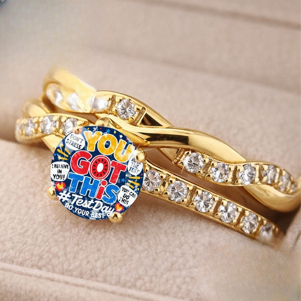 Encouragement Crystal Twist Ring