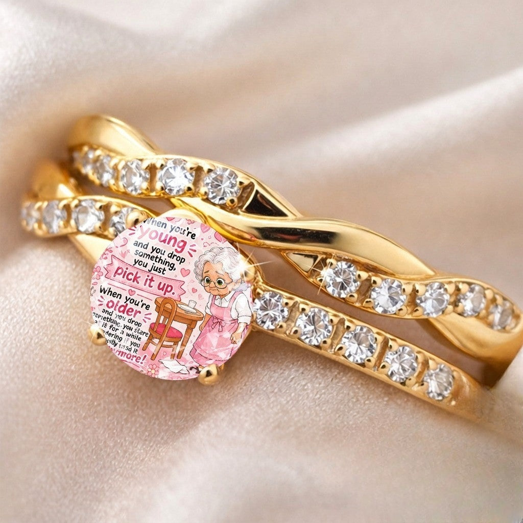 Twisted Crystal Charm Ring