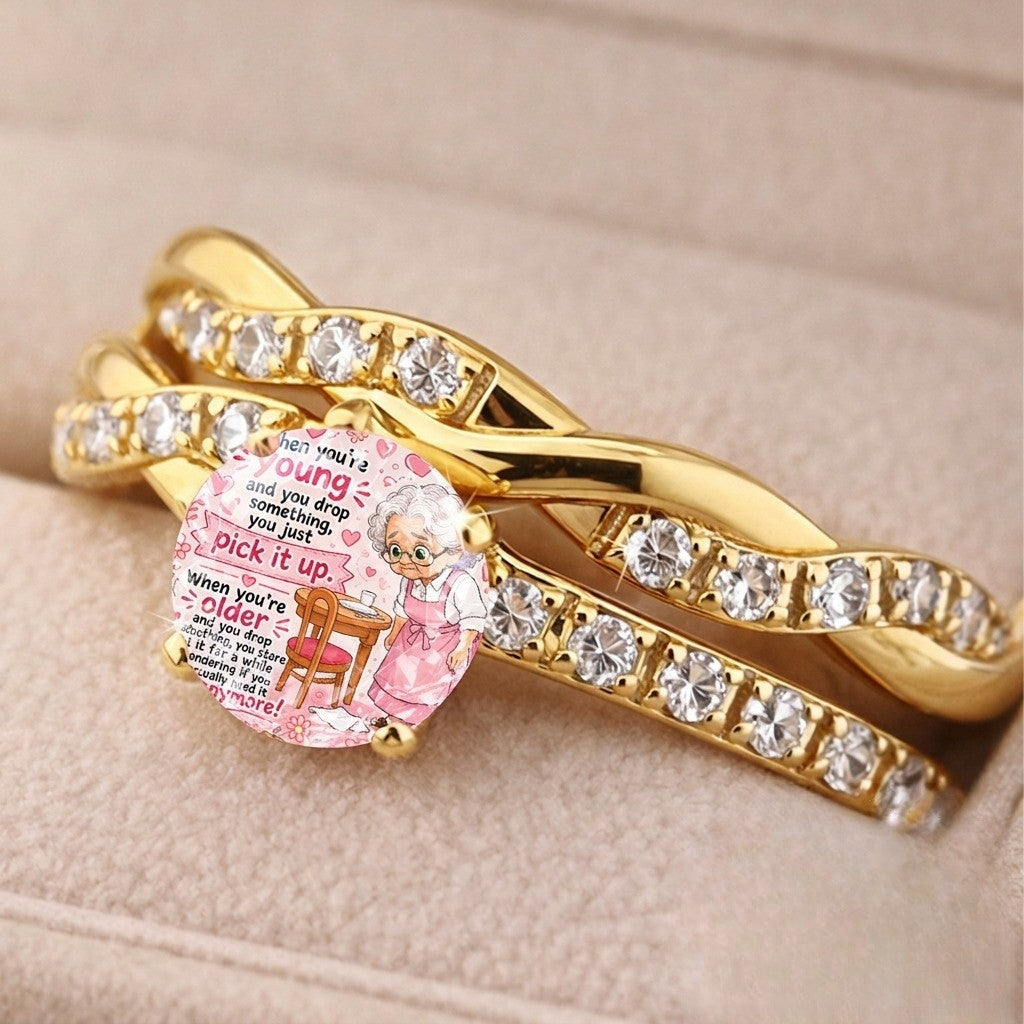 Twisted Crystal Charm Ring