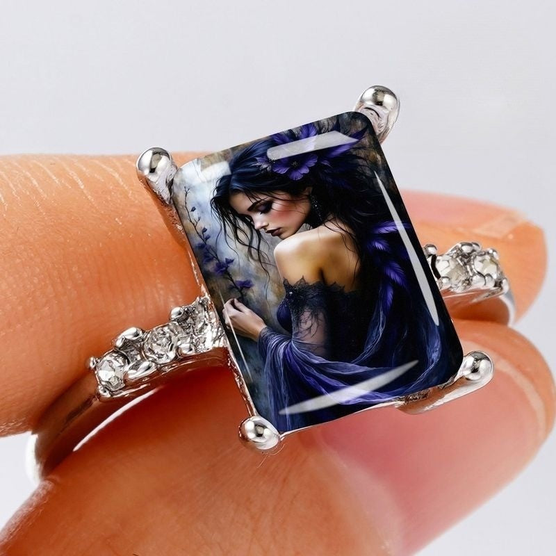 Purple Maiden Portrait Ring