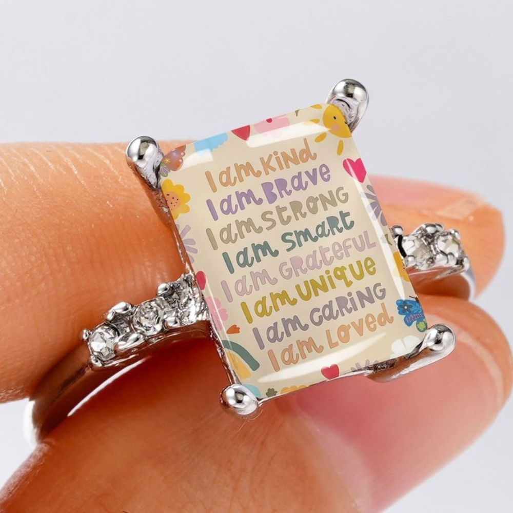 Daily Affirmations Square Ring