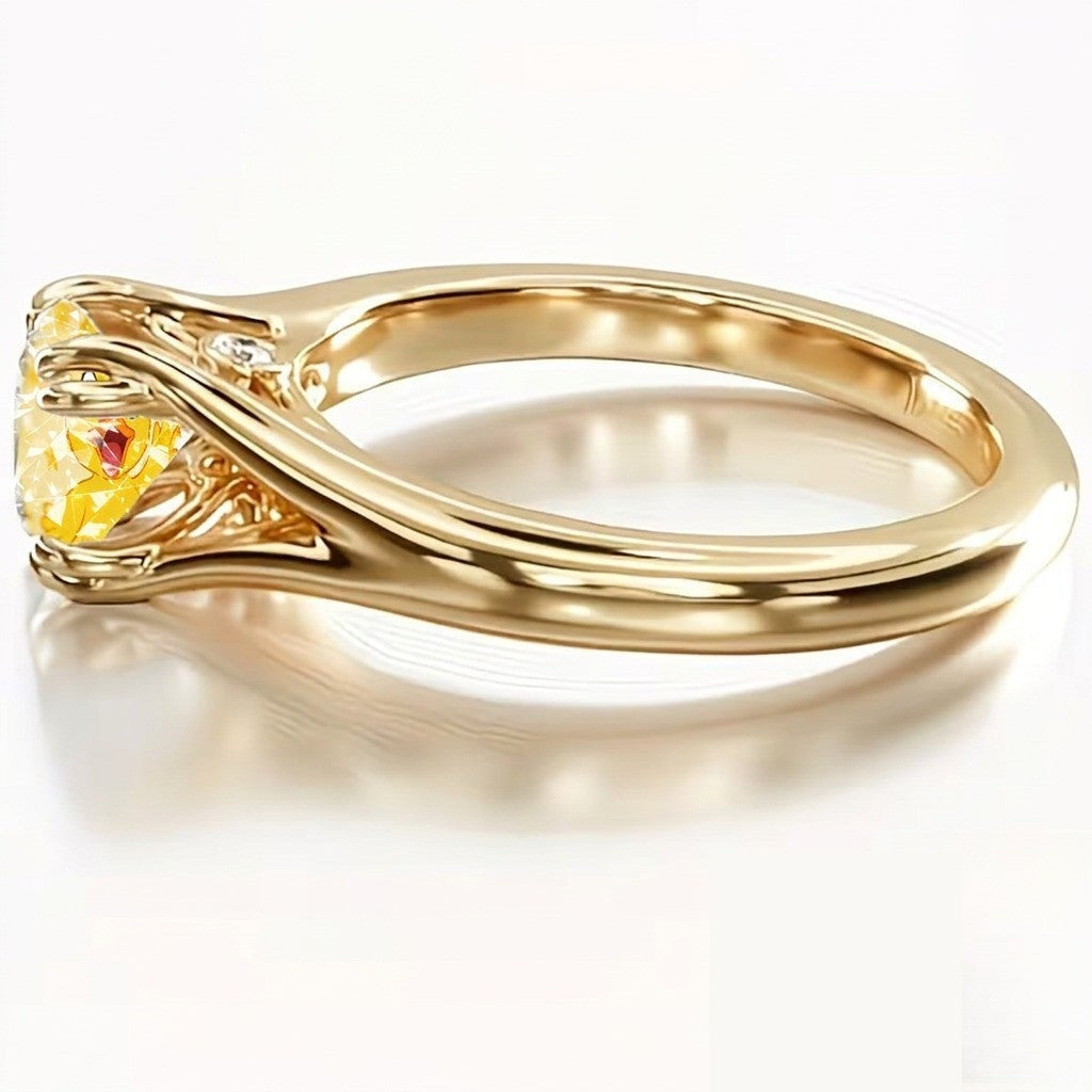 Yellow Duck Charm Ring