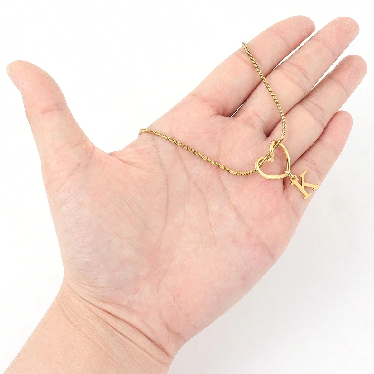 Heart Knot Initial Necklace