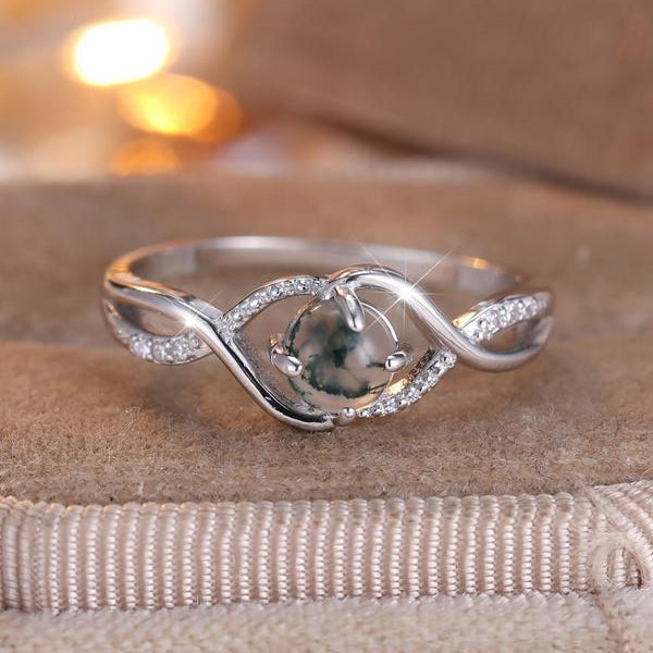 Seagrass Agate Ring