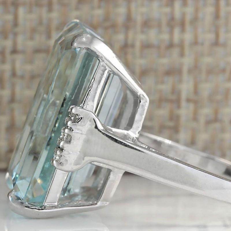 Sea Blue Transparent Rectangle Ring