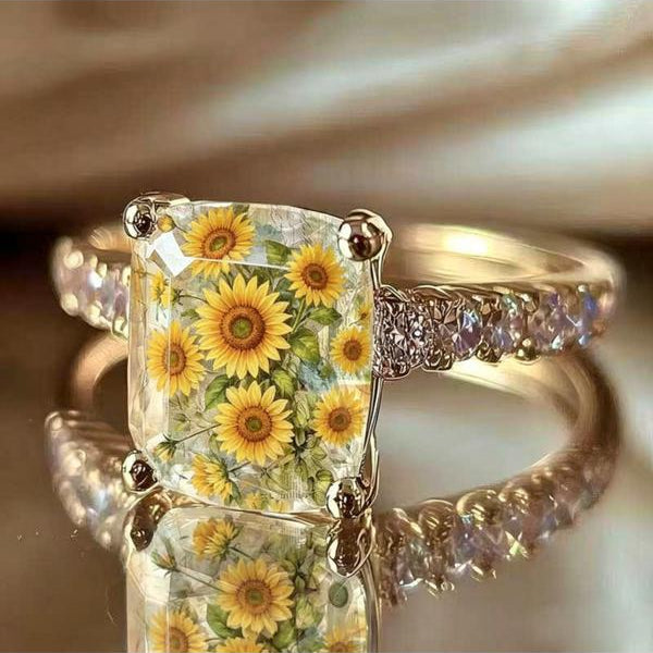 Sunflower Square Ring