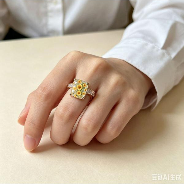 Sunflower Square Ring