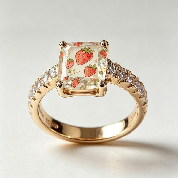 Strawberry Square Ring