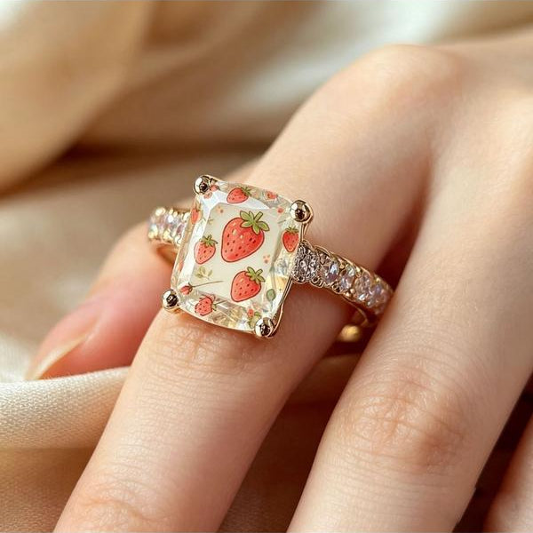 Strawberry Square Ring