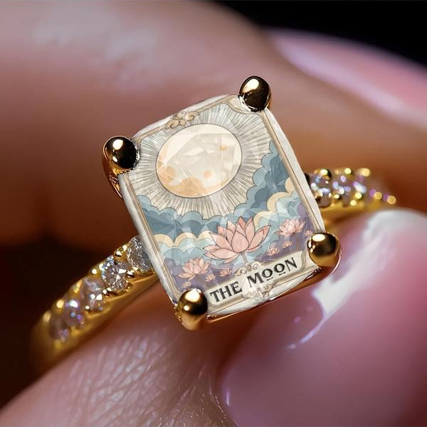 Moon Tarot Square Ring