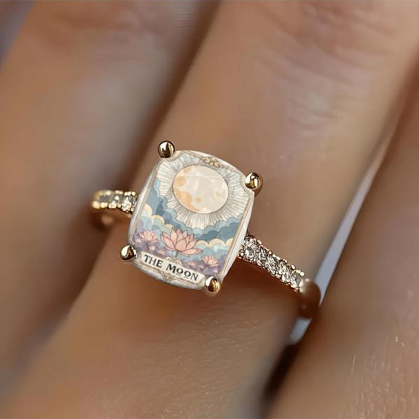 Moon Tarot Square Ring