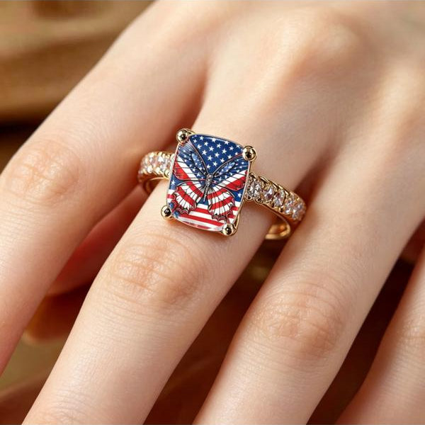 American Butterfly Square Ring