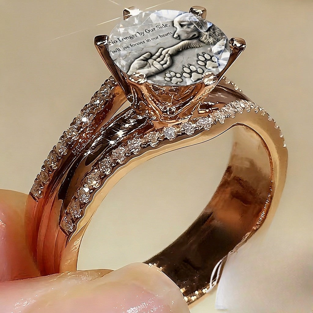 Dog Paw Memorial Ring