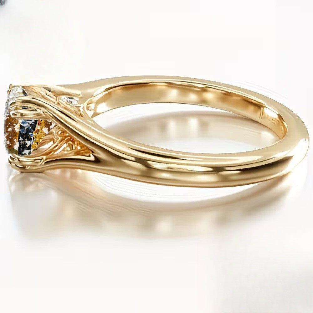 Golden Embrace Cat Statement Ring