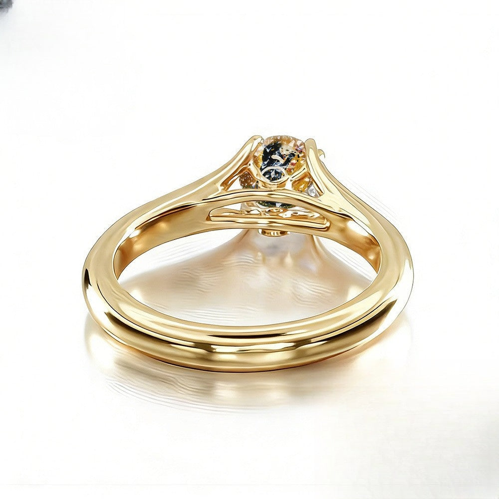 Golden Embrace Cat Statement Ring
