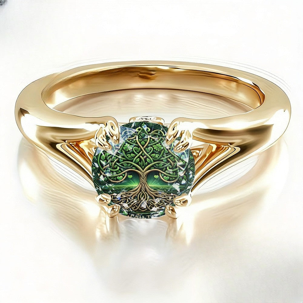 Green Tree of Life Ring