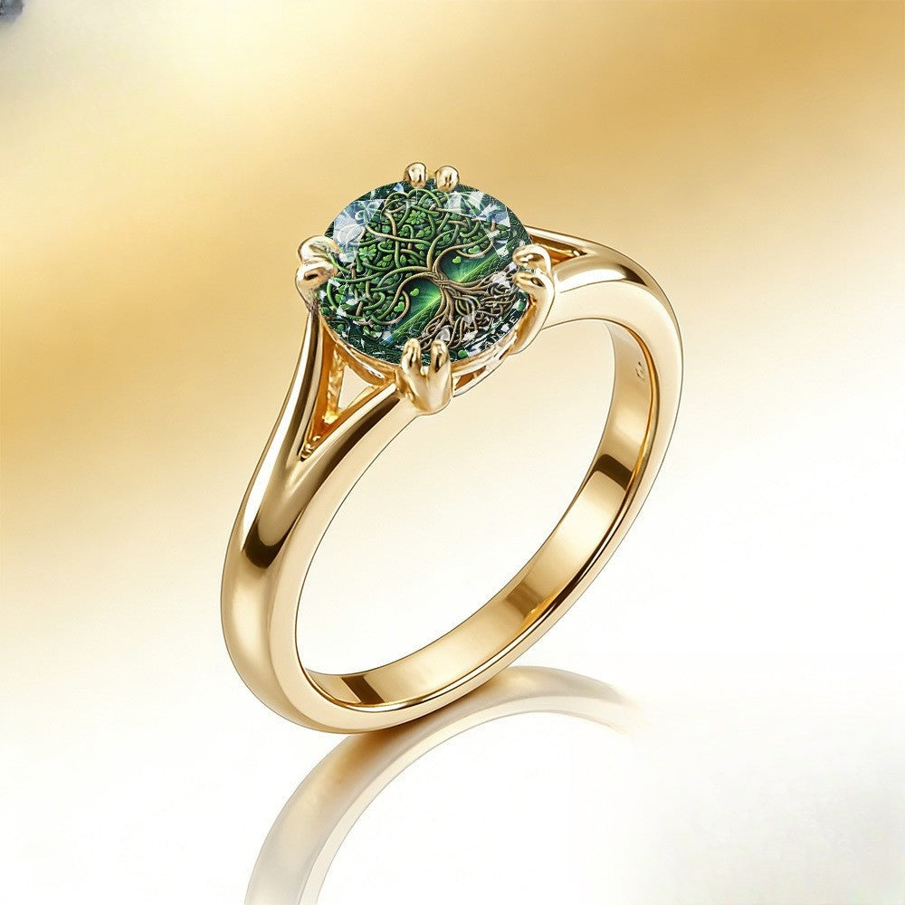 Green Tree of Life Ring