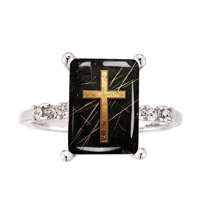 Black Cross Statement Ring