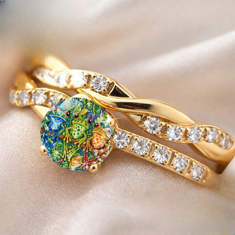 Colorful Frog Twist Ring