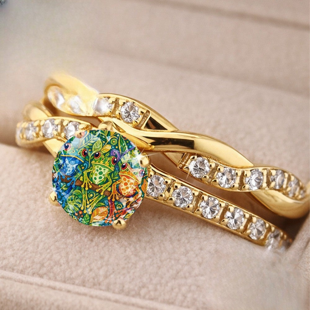 Colorful Frog Twist Ring