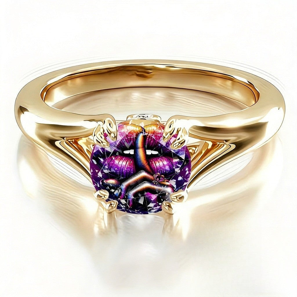 Starry Sky Lips Ring