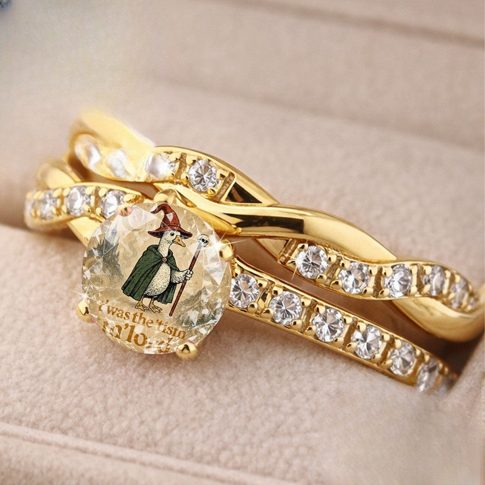 Twisted Crystal Wizard Duck Ring