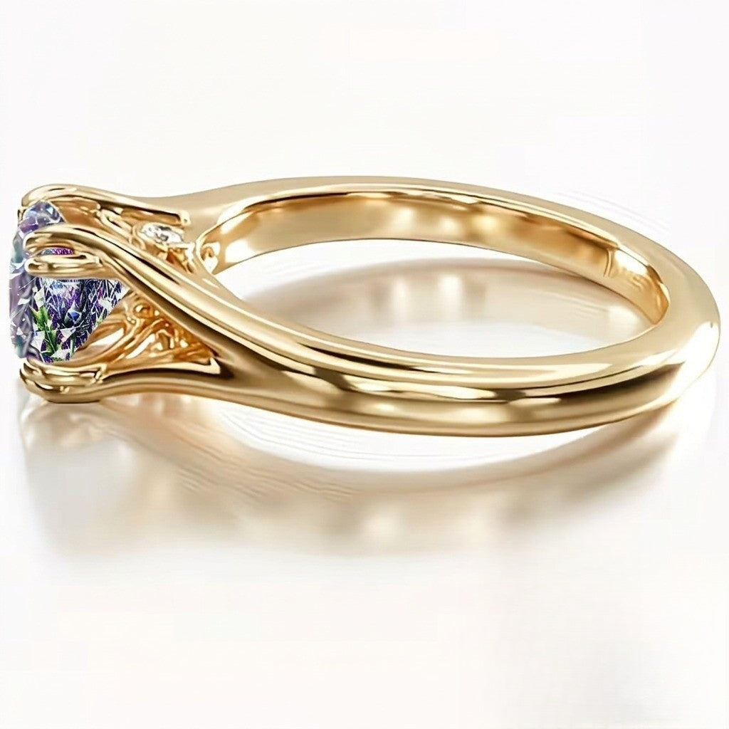 Purple Thistle Woven Knot Ring