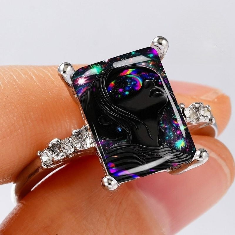 Galaxy Silhouette Rectangular Ring