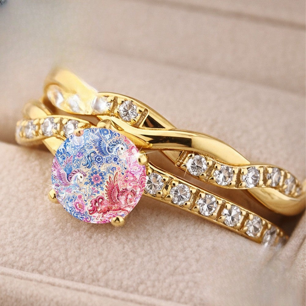 Colorful Pegasus Twisted Ring