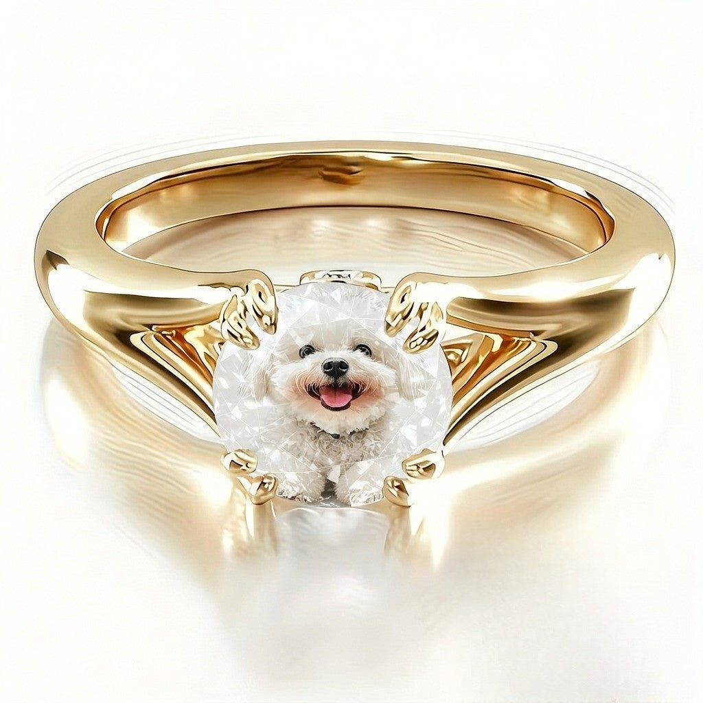 Fluffy Puppy Photo Ring