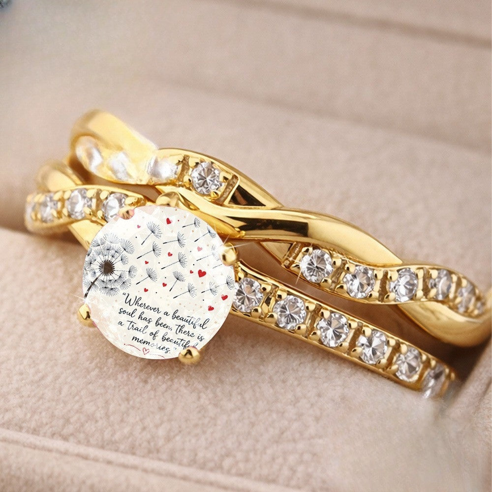 Twisted Dandelion Quote Ring