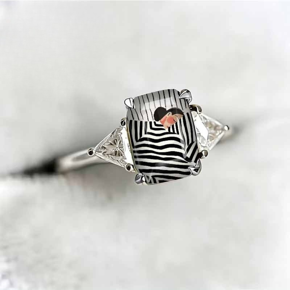 Abstract Illustration Statement Ring