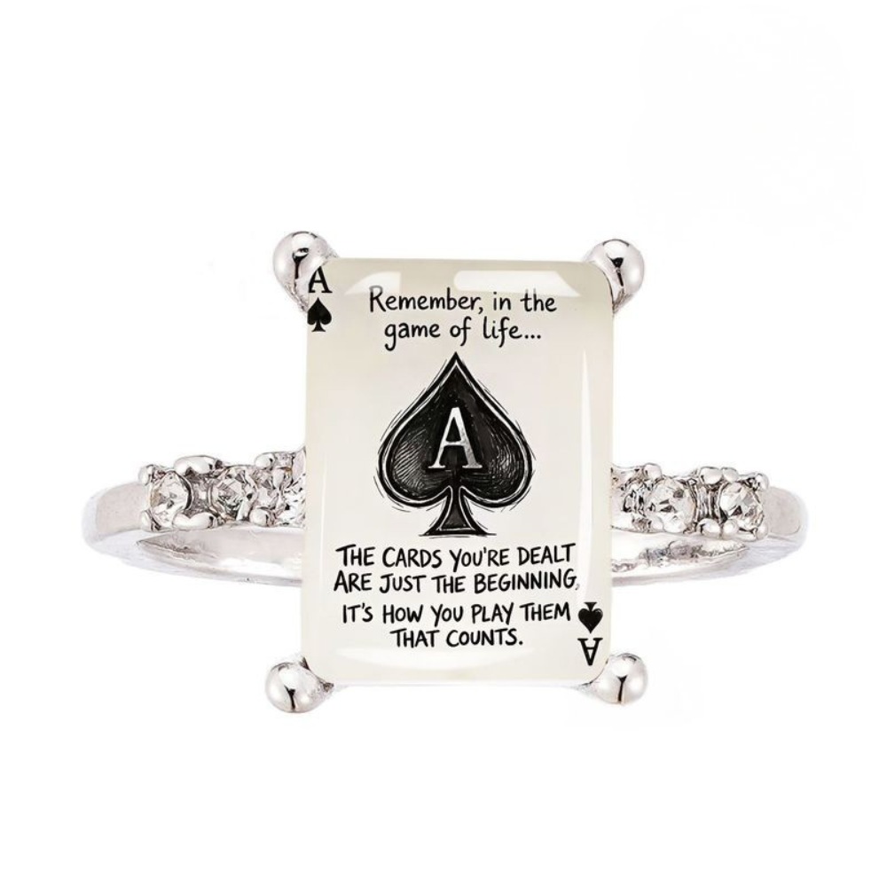 Ace of Spades Quote Square Ring