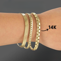 3pc 14k Plated Bracelet