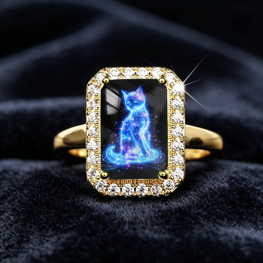Galaxy Cat Rectangle Ring
