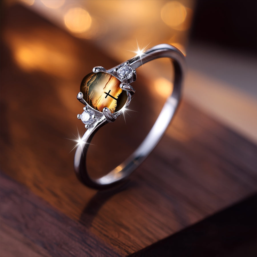 Cross Sunset Split Shank Ring