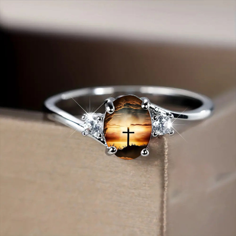 Cross Sunset Split Shank Ring