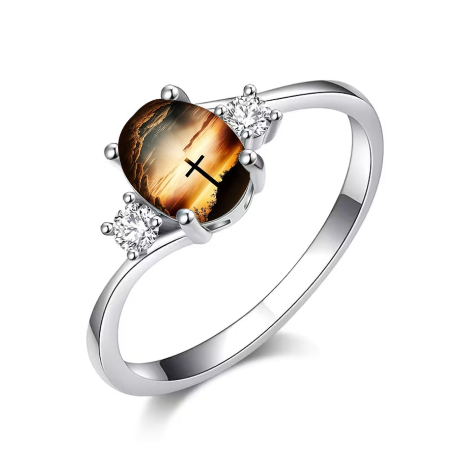 Cross Sunset Split Shank Ring