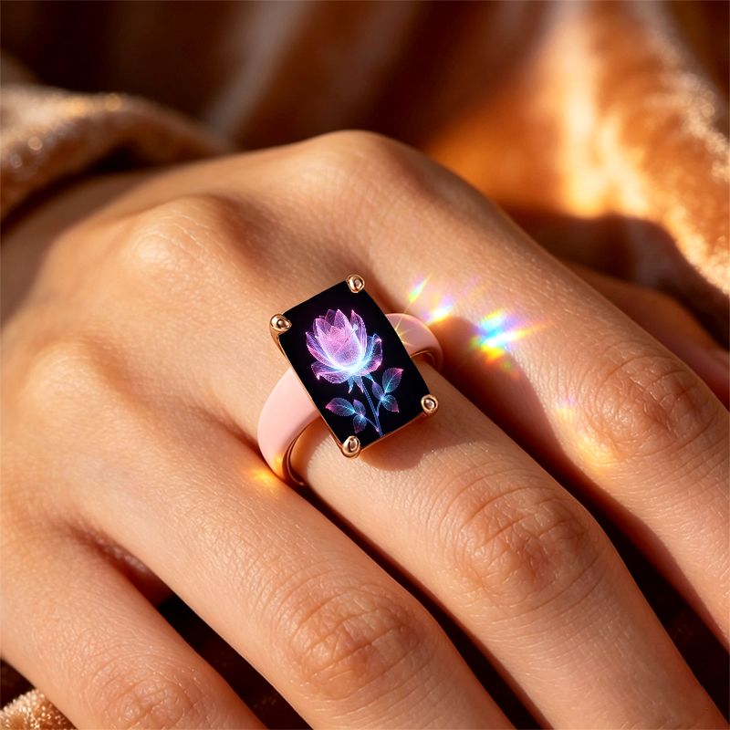 Iridescent Rose Silicone Ring