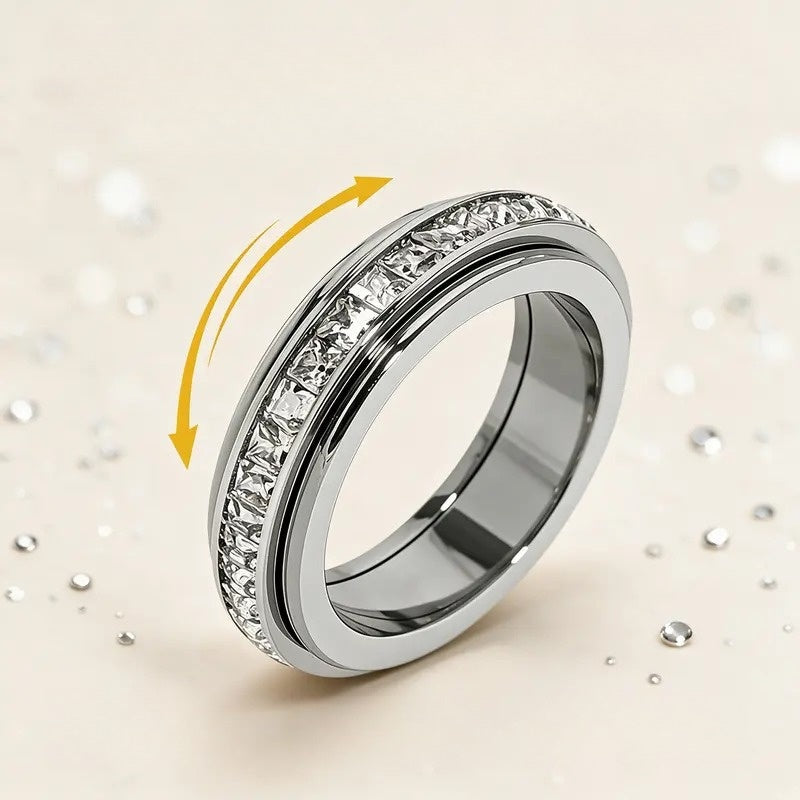 Zirconia Spinner Band Ring