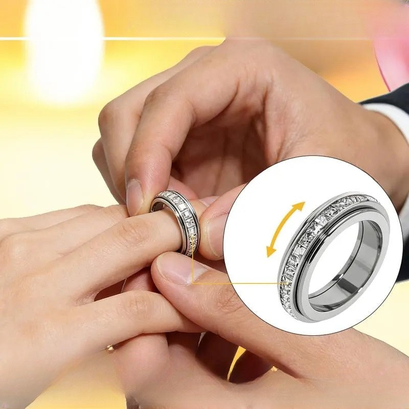 Zirconia Spinner Band Ring