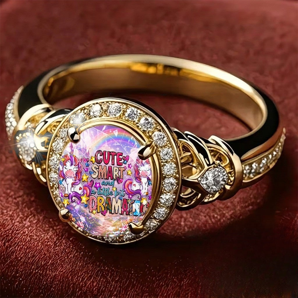 Unicorn Crystal Statement Ring