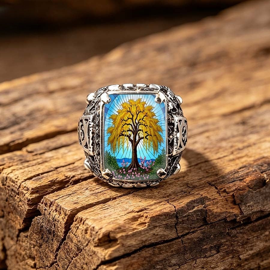 Weeping Willow Square Ring