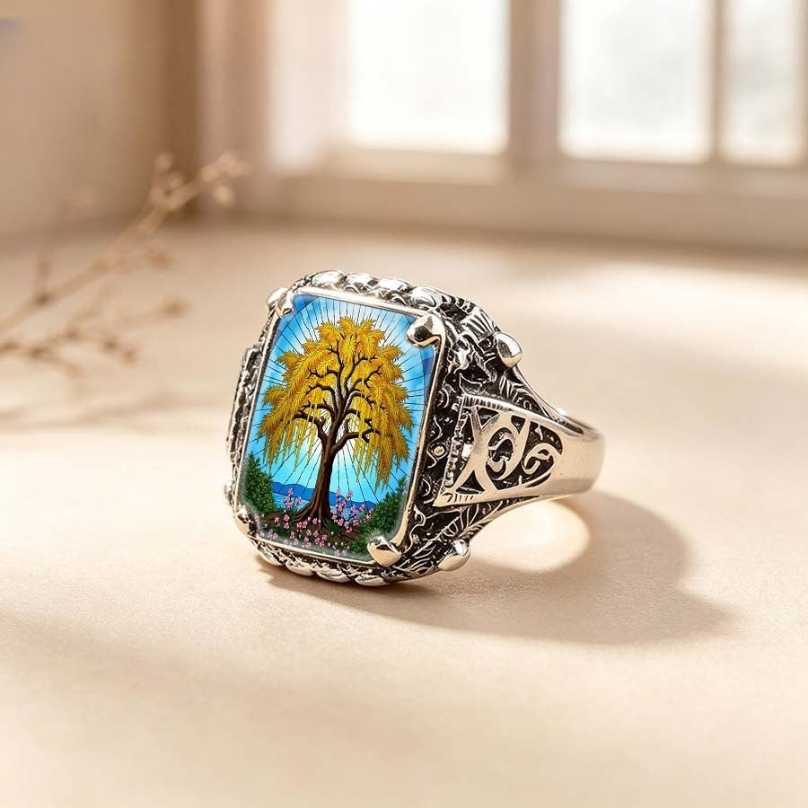 Weeping Willow Square Ring