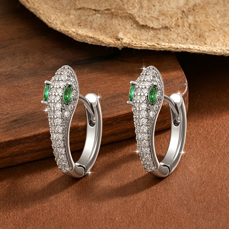 Crystal Snake Hoop Earrings